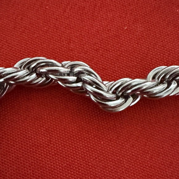 Stylish Silver Rope Chain Bracelet - Picture 6 of 6